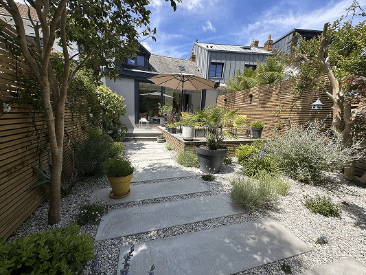 Jardin sec contemporain - Paysage des deux rivières-